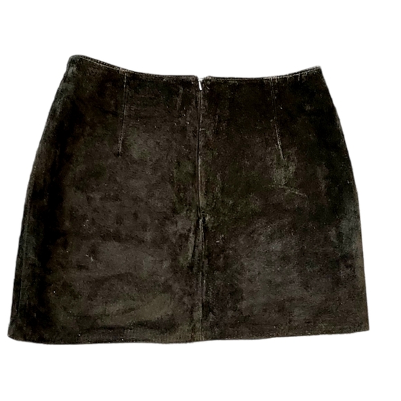 Vintage 90s Genuine Suede Leather Skirt - Picture 2 of 7